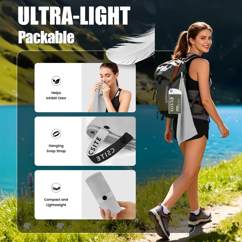 CASITE Microfiber Gym Towels 5 Pack - Quick Dry & Highly Absorbent, Stays Fresh, Soft & Compact Sweat Towel for Workout, Yoga, Running, Tennis, Camping, Men & Women - Image 2